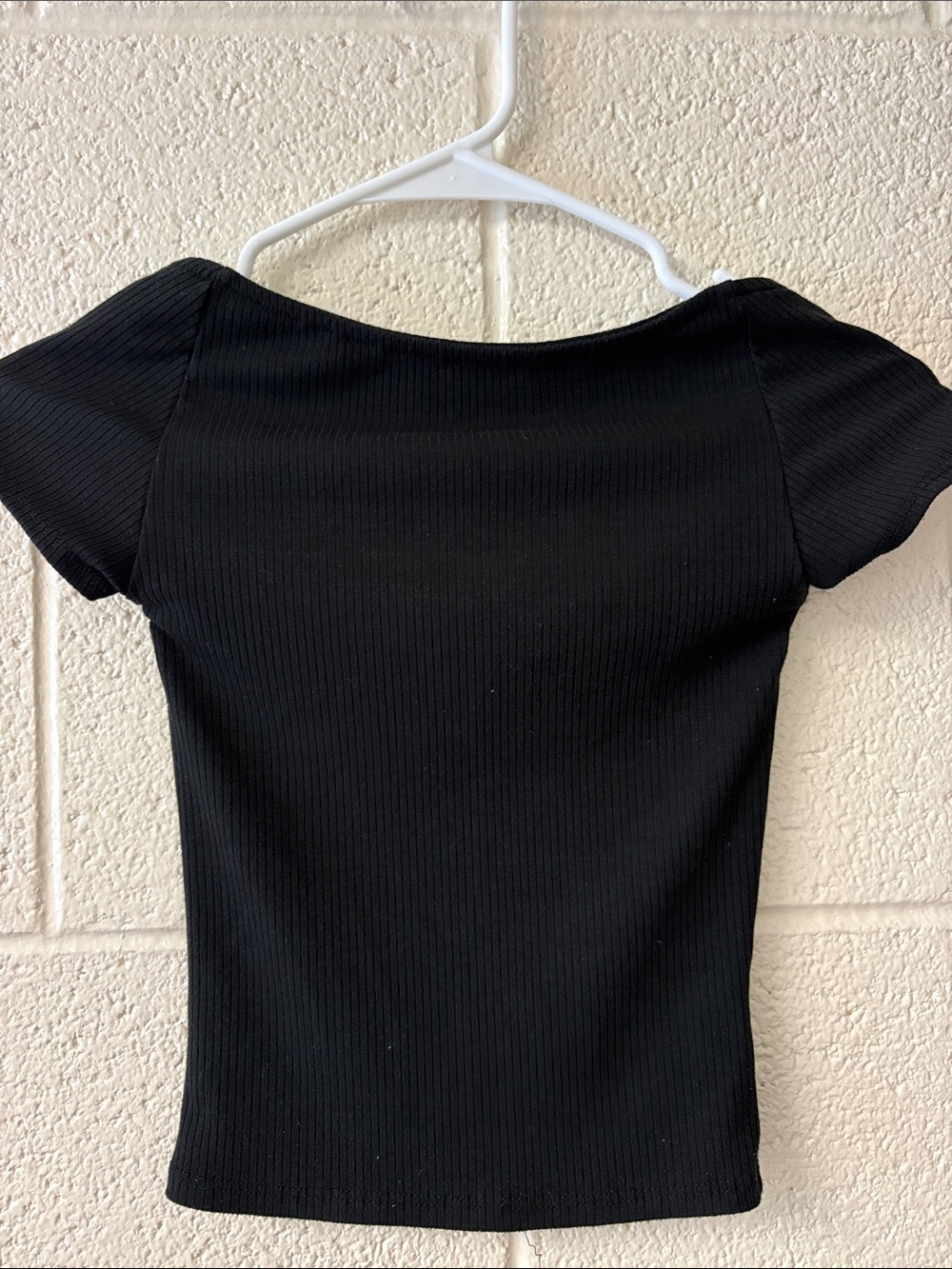 Garage Black Ribbed Short Sleeve Tee